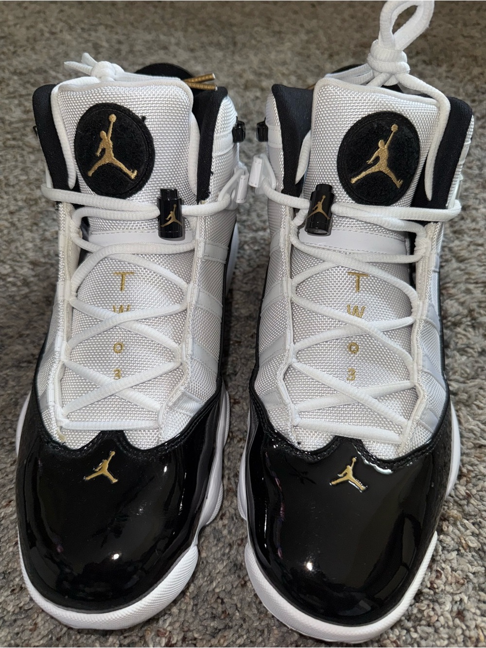 Jordan 6 Rings "Defining Moments" (White/Black/Gold)